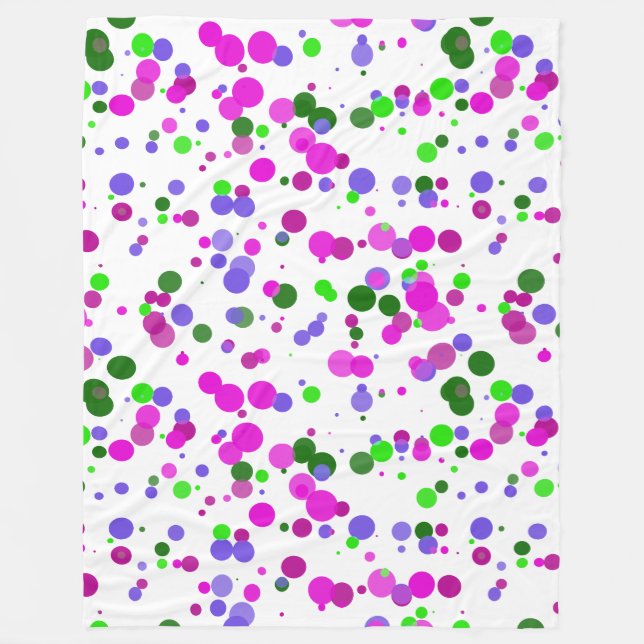 Pink Polka Dot Confetti Fleecedecke (Vorderseite)