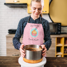 Pink Polka Dot Cupcake Küche Personalisiert