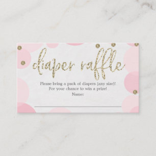 Pink Polka Dot Diaper Raffle Baby Duschkarte Begleitkarte