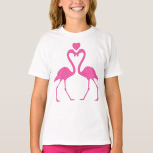 Pink Polka Dot Flamingo Valentinstag Shirt