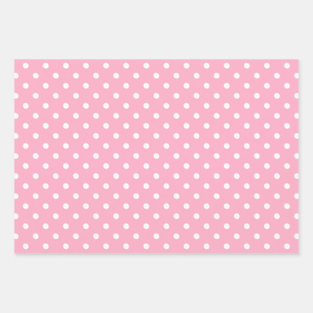 Pink Polka Dot Geschenkpapier Set (Vorderseite)