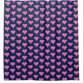 Pink Polka Dot Hearts Duschvorhang
