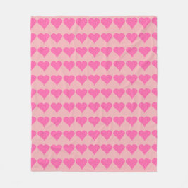 Pink Polka Dot Hearts Fleecedecke