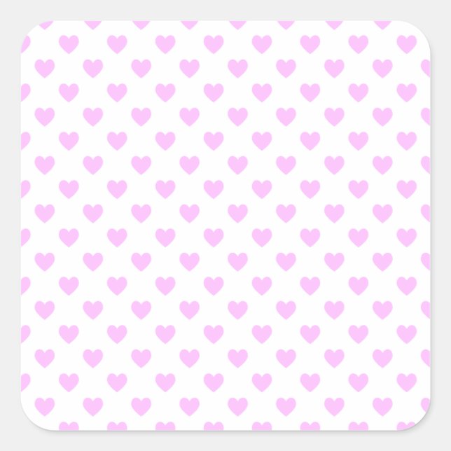 Pink Polka Dot Hearts Quadratischer Aufkleber (Vorderseite)