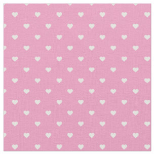 Pink Polka Dot Hearts Stoff