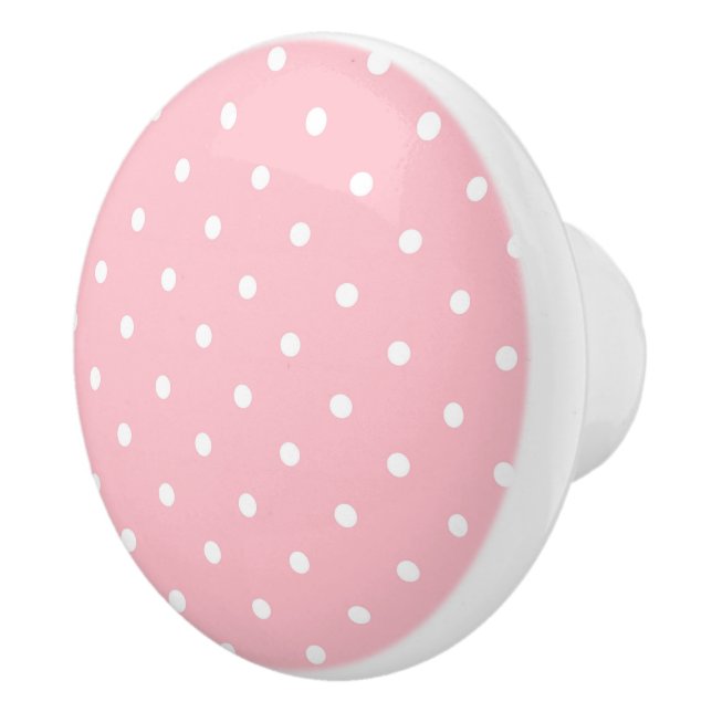 Pink Polka Dot Keramik Knob Keramikknauf (Rechts)