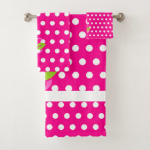 Pink polka-dot Logo Badehandtuch Set