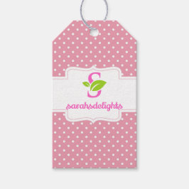 Pink-Polka-Dot-Logo Geschenkanhänger