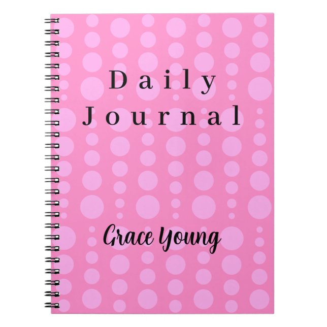 Pink Polka Dot Minimal Typography Design Notizblock (Vorderseite)