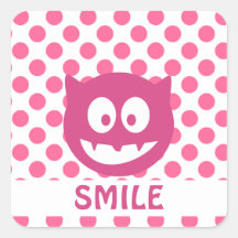 Pink Polka Dot Monster SMILE