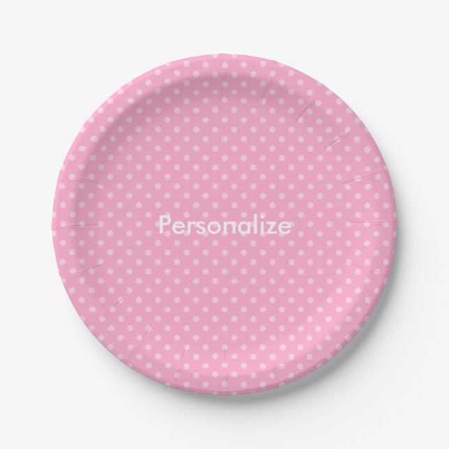 Pink Polka dot paper Teller | NIEDLICHES PARTY (Vorderseite)