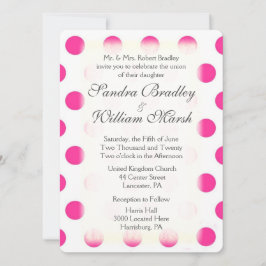 Pink Polka Dot Print Wedding Einladung