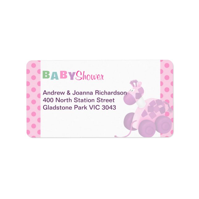 Pink Polka Dot & Spielzeug-Adressetikett Adressaufkleber (Vorne)