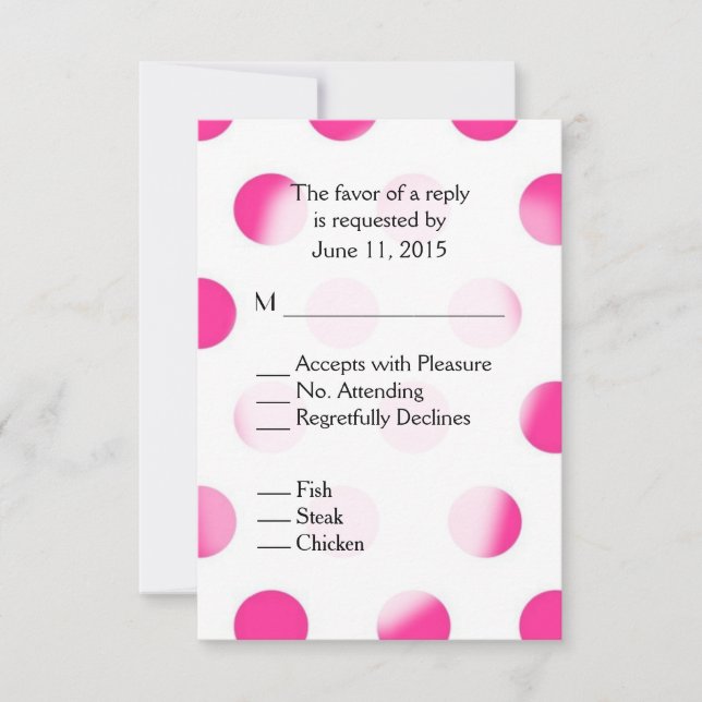 Pink Polka Dot UAWG mit Entree Chores RSVP Karte (Vorderseite)