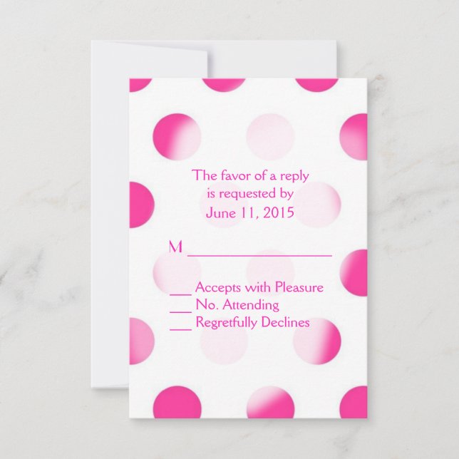 Pink Polka Dot UAWG RSVP Karte (Vorderseite)