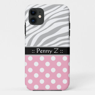 Pink Polka Dot verblasst Zebra Print iPhone 5 Fall Case-Mate iPhone Hülle