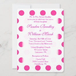 Pink Polka Dot Wedding Einladung