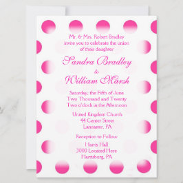 Pink Polka Dot Wedding Einladung