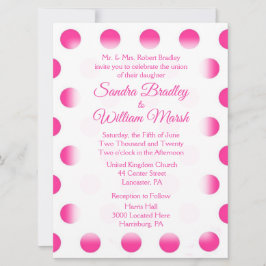 Pink Polka Dot Wedding Einladung