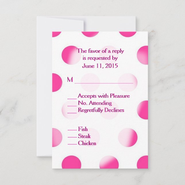 Pink Polka Dot Wedding RSVP (Devant)