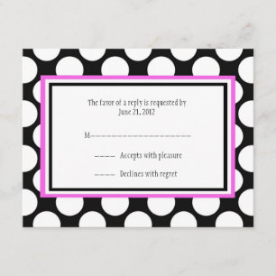 Pink Polka Dot Wedding RSVP Cards Karte