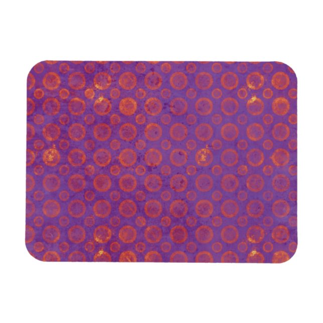 Pink Polka Dots auf Lila Magnet (Horizontal)