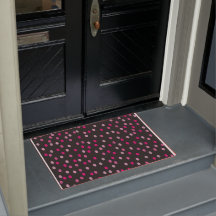 Pink Polka Dots auf schwarz