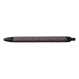 Pink Polka Dots auf schwarz Kugelschreiber