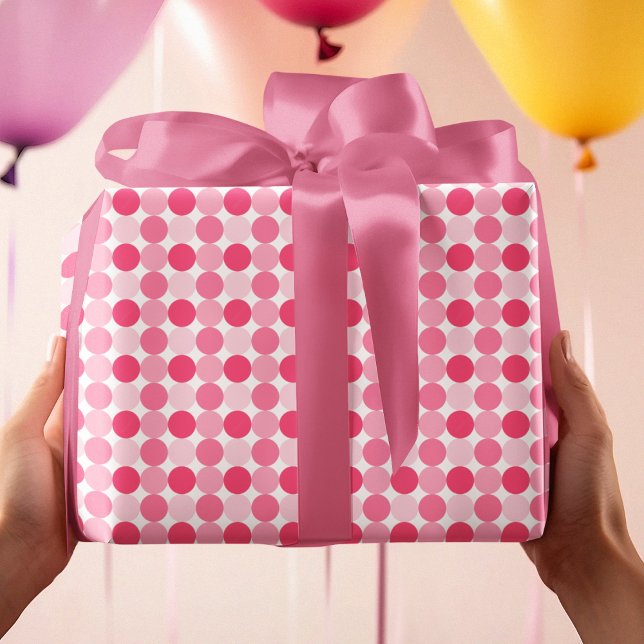 Pink Polka Dots Geschenkpapier (Von Creator hochgeladen)