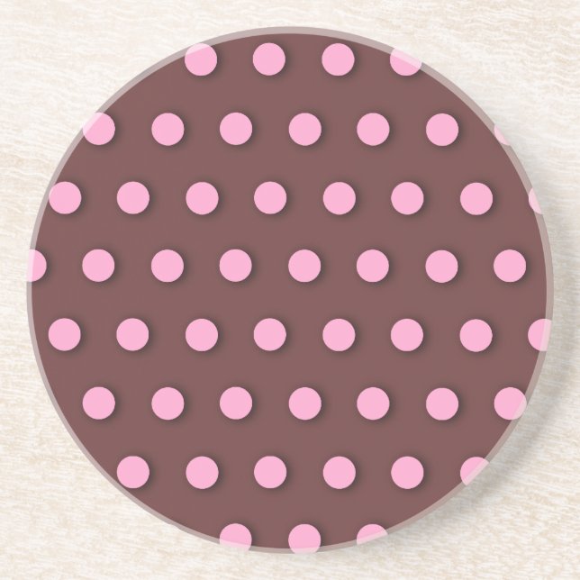 Pink Polka Dots Getränkeuntersetzer (Vorne)