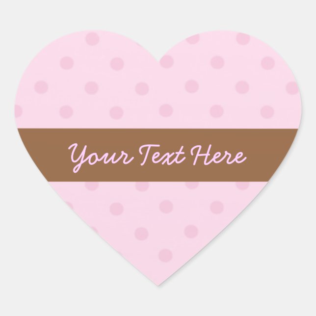 Pink Polka Dots Heart Stickers (Vorderseite)