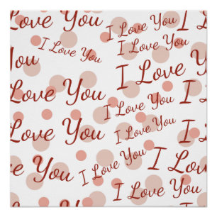 Pink Polka Dots I Liebe You Poster