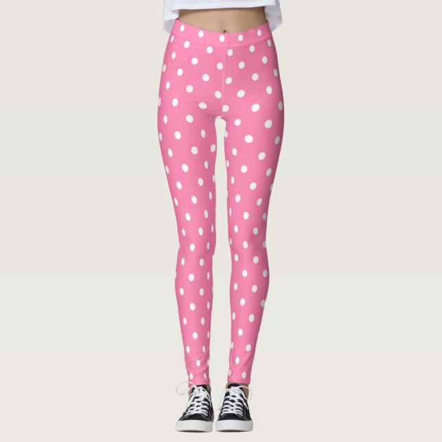 Pink Polka Dots Leggings (Vorderseite)