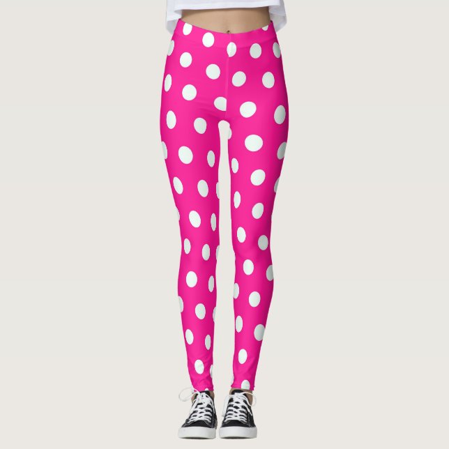 Pink Polka Dots Leggings (Vorderseite)