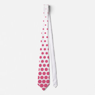 Pink Polka Dots Modern White Krawatte