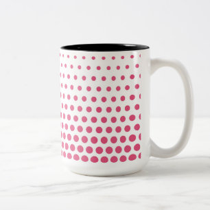 Pink Polka Dots Modern White Zweifarbige Tasse