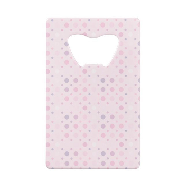 Pink Polka Dots Muster auf rosa Kreditkarten Flaschenöffner (Rückseite)