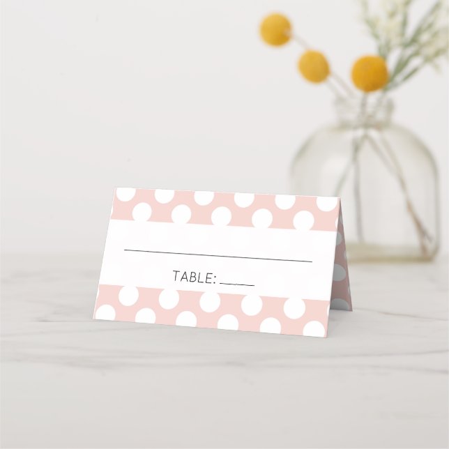 Pink Polka Dots, Polka Dot Pattern, Dots, Hochzeit Platzkarte (Vorderseite)