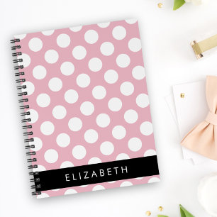 Pink Polka Dots, Polka Dot Pattern, Ihr Name Notizbuch