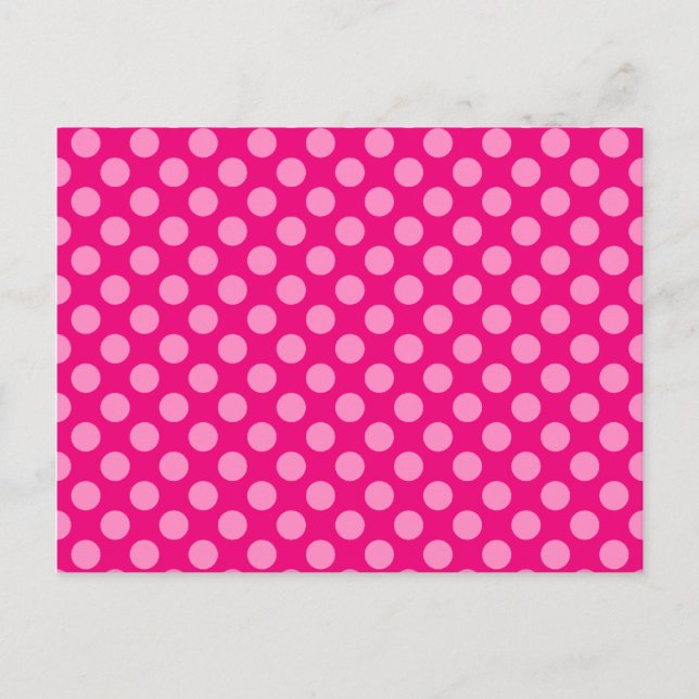 Pink Polka Dots Postkarte (Vorderseite)