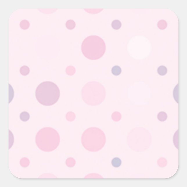 Pink Polka Dots Quadratischer Aufkleber (Vorderseite)
