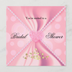 Pink Polka Dots Satin Brautparty Einladung