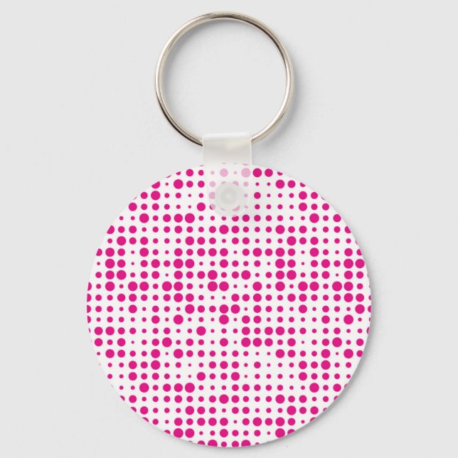 Pink Polka Dots Schlüsselanhänger (Vorderseite)