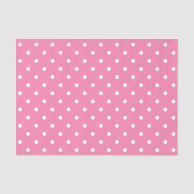 Pink Polka Dots Tissue Paper Seidenpapier (Vorderseite)