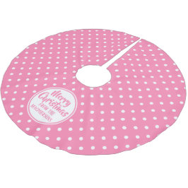 Pink Polka Dots Weihnachtsbaumrock Polyester Weihnachtsbaumdecke
