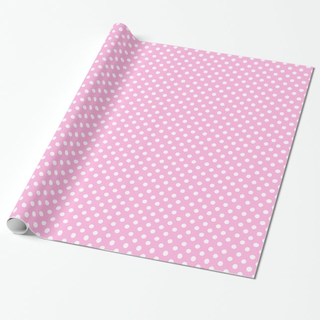 Pink Polka Dots Wrapping Paper Geschenkpapier (Ungerollt)