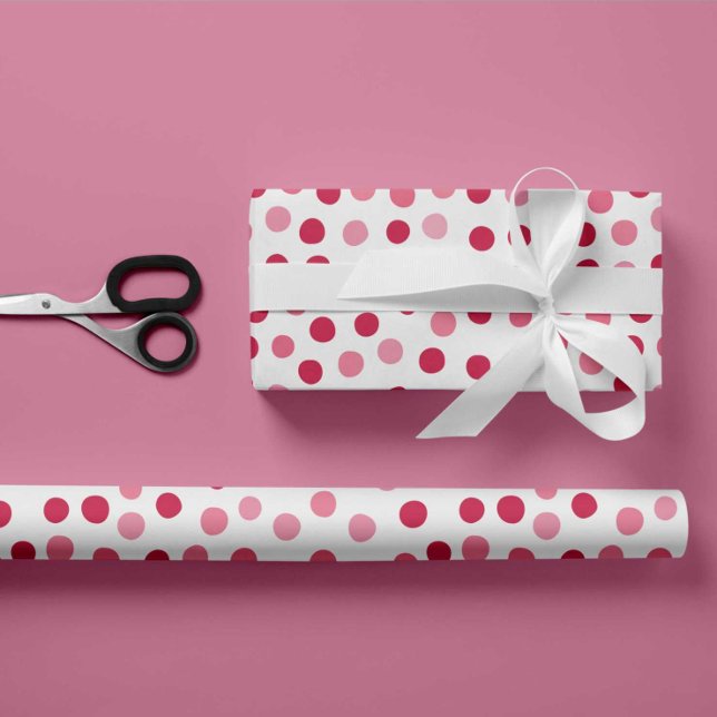 Pink Polka Dots Wrapping Paper Geschenkpapier (Von Creator hochgeladen)