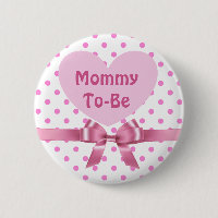 Pink Polka Dotted Mommy to be Baby Showbutton