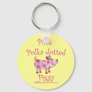 Pink Polka Dotted Piggy Schlüsselanhänger