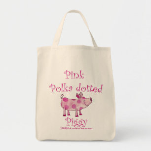 Pink Polka gepunktetes Schweine Tragetasche